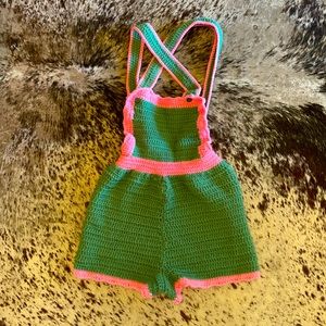 Vintage knitted play suit overalls